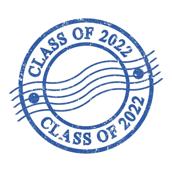 Class 2022 Text Written Blue Grungy Postal Stamp — 스톡 사진