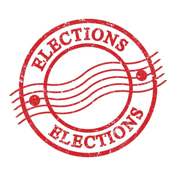 Elecciones Texto Escrito Rojo Grungy Sello Postal — Foto de Stock