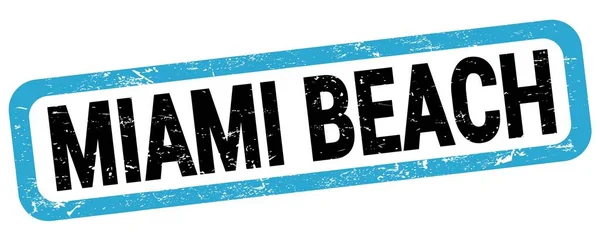 Miami Beach Text Geschrieben Auf Blau Schwarzem Stempelschild — Stockfoto