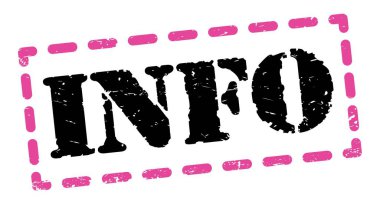 Pembe-siyah çizgi işareti üzerine yazılmış INFO metni.