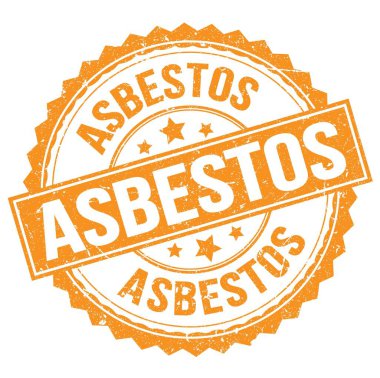 ASBESTOS metni turuncu pul işareti üzerine yazılmış