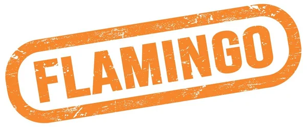 Flamingo Texto Sobre Signo Sello Rectángulo Naranja — Foto de Stock