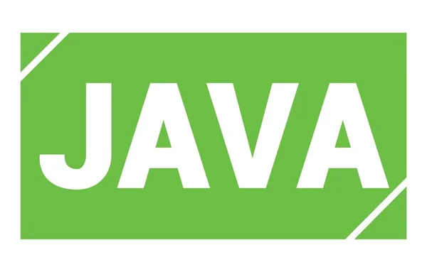 Java Text Written Green Rectangle Stamp Sign — ストック写真