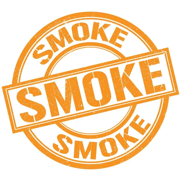 Smoke Text Written Orange Stamp Sign — Fotografia de Stock