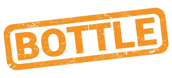 Bottle Text Written Orange Rectangle Stamp Sign — Stockfoto