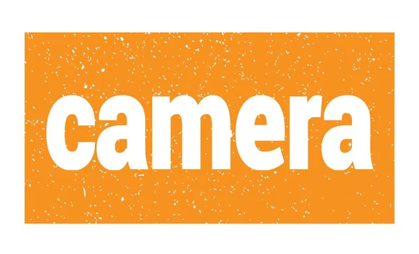 Camera Text Written Orange Grungy Stamp Sign — ストック写真