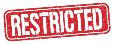 Kırmızı grungy işareti üzerine yazılmış RESTRICTED metni.
