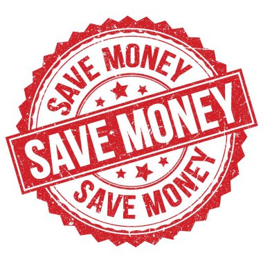 SAVE MONEY text written on red round stamp sign
