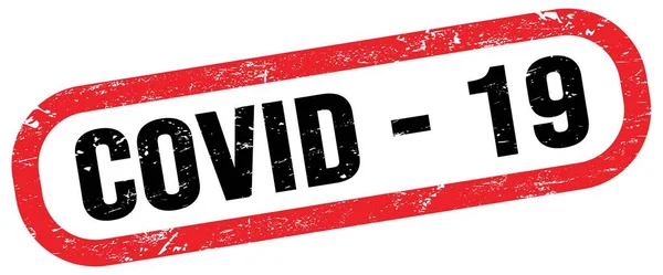 Covid Text Red Black Rectangle Stamp Sign — ストック写真