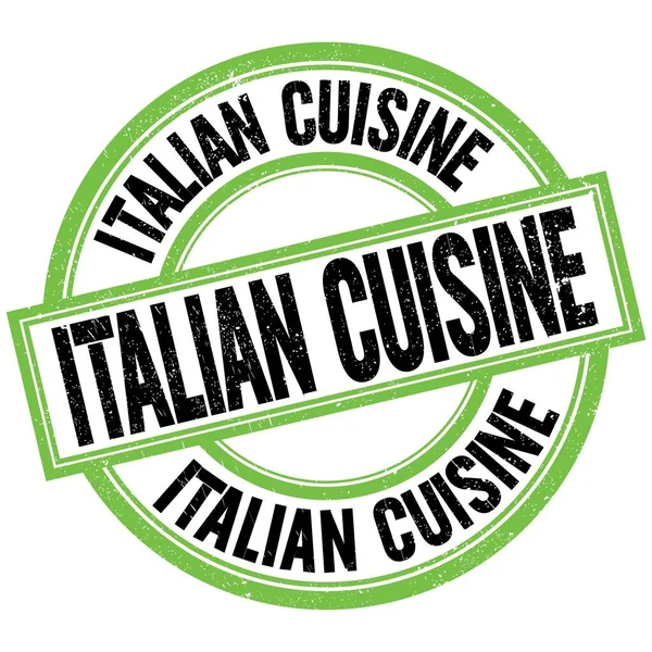 Italian Cuisine Text Written Green Black Stamp Sign — Zdjęcie stockowe