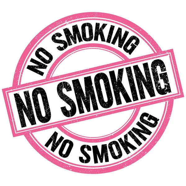 Nie Smoking Tekst Napisany Różowo Czarnym Okrągłym Znaku Znaczka — Zdjęcie stockowe