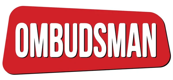 Ombudsman Κείμενο Γραμμένο Κόκκινο Σήμα Σφραγίδα Τραπέζης — Φωτογραφία Αρχείου