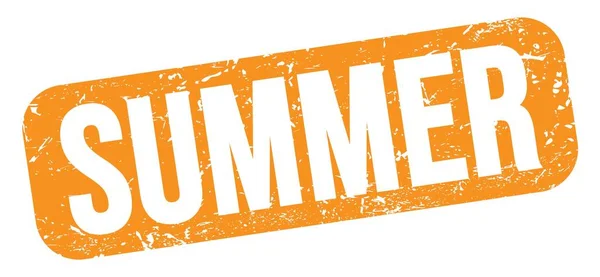 Summer Tekst Geschreven Oranje Grungy Zegel Teken — Stockfoto