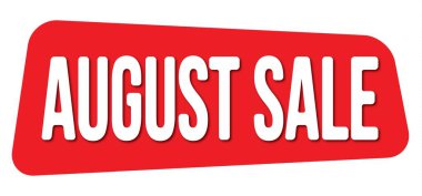 Kırmızı trapez damgasıyla yazılmış AĞUSTOS satışı metni.