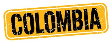 KOLOMBIA metni turuncu-siyah grungy işareti üzerine yazılmış.