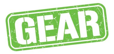 Yeşil grungy mühür işareti üzerine yazılmış GEAR metni.
