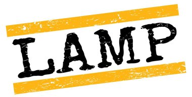 LAMP metni sarı-siyah grungy satır işareti üzerine yazılmış.