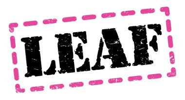 Pembe-siyah panele yazılmış LeAF metni.