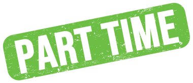 Yeşil grungy mühür işareti üzerine yazılan part time metin.