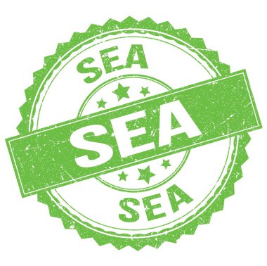 Yeşil yuvarlak pul işareti üzerine yazılmış SEA metni