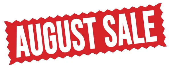August Sale Text Written Red Zig Zag Stamp Sign — 图库照片