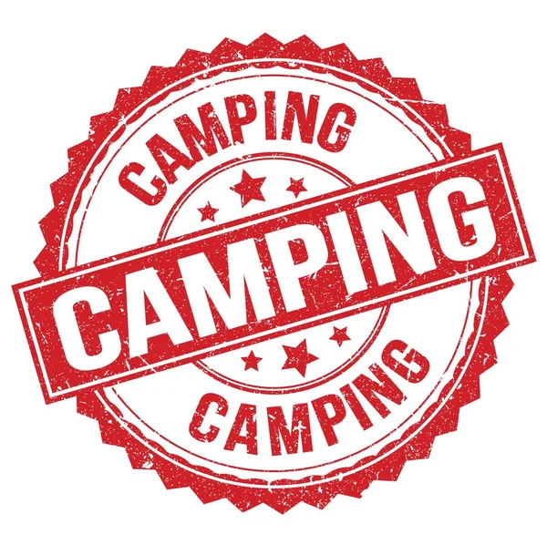 Camping Text Written Red Stamp Sign — ストック写真