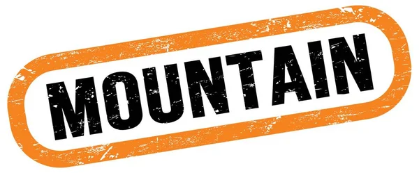 Mountain Text Orange Black Rectangle Stamp Sign — Stock Photo, Image