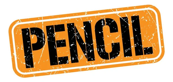 Pencil Text Written Orange Black Grungy Stamp Sign — Fotografia de Stock