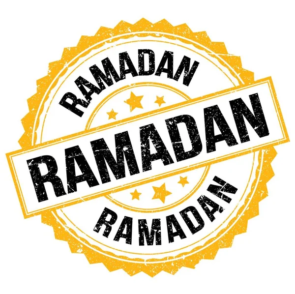 Ramadan Tekst Geschreven Geel Zwart Rond Stempel Teken — Stockfoto