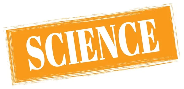 Science Text Written Orange Rectangle Stamp Sign — Stockfoto
