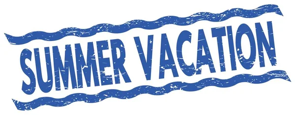 Summer Vacation Text Written Blue Lines Stamp Sign — Stockfoto