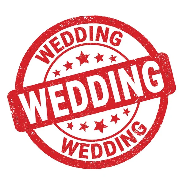Wedding Texto Escrito Rojo Signo Sello Grungy —  Fotos de Stock