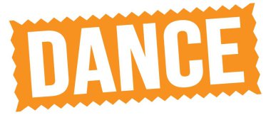 DANCE metni turuncu zig-zag pul işareti üzerine yazılmış.