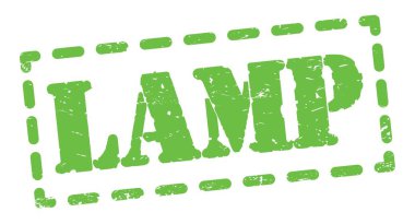Yeşil pano işareti üzerine yazılmış LAMP metni.