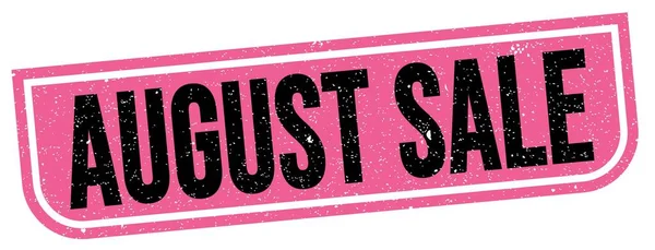 August Sale Text Written Pink Black Grungy Stamp Sign — 图库照片
