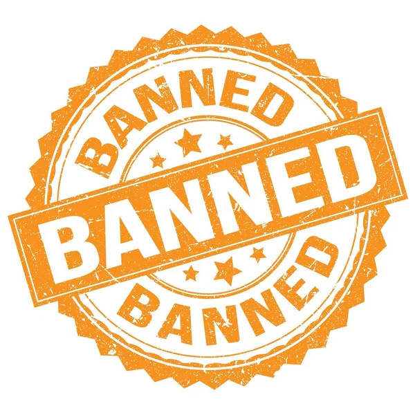 Banned Text Written Orange Stamp Sign — Fotografia de Stock