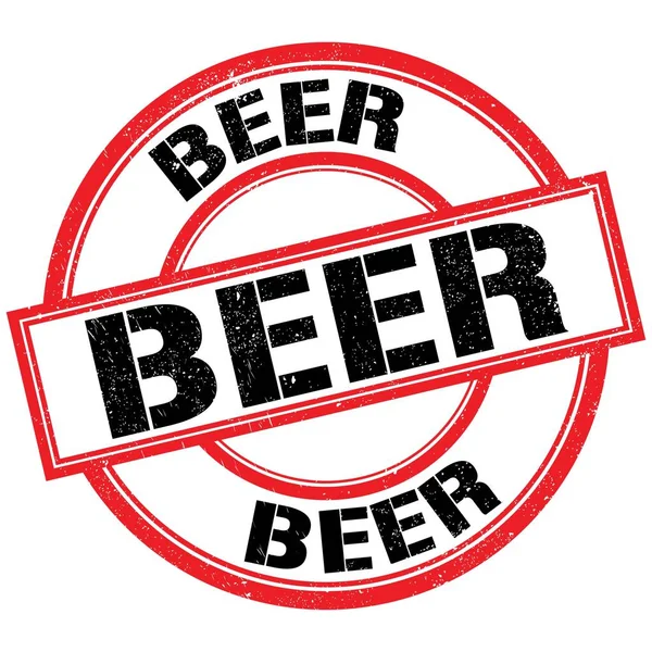 Beer Text Written Red Black Stamp Sign — Stockfoto