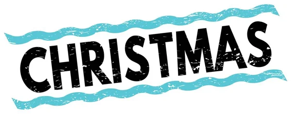 Christmas Text Napsaný Modročerné Čáře Znak Razítka — Stock fotografie