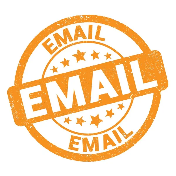 Email Tekst Napisany Pomarańczowym Grungy Znak Znaczka — Zdjęcie stockowe