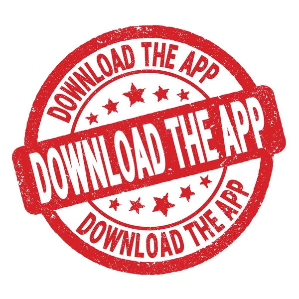 Download App Text Geschrieben Auf Rotem Grungy Stempelschild — Stockfoto
