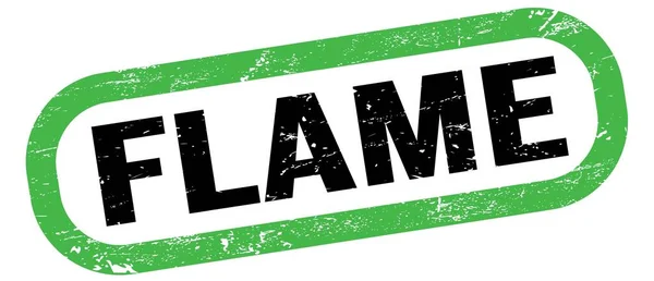 Flame Text Green Black Rectangle Stamp Sign — Fotografia de Stock