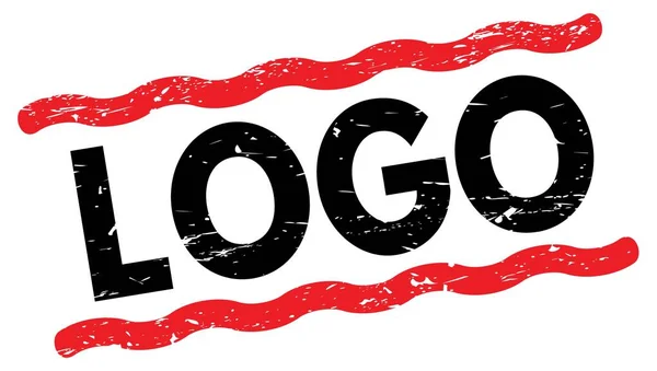 Logo Text Written Red Black Lines Stamp Sign — 스톡 사진