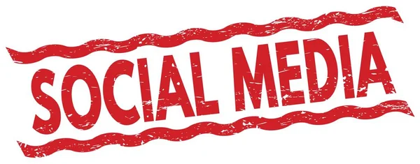 Social Media Text Written Red Lines Stamp Sign — Foto de Stock