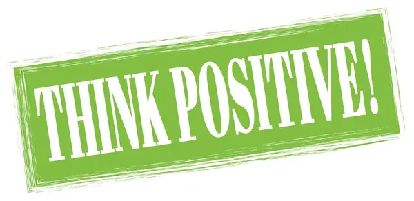 Think Positive Text Written Green Rectangle Stamp Sign — 图库照片