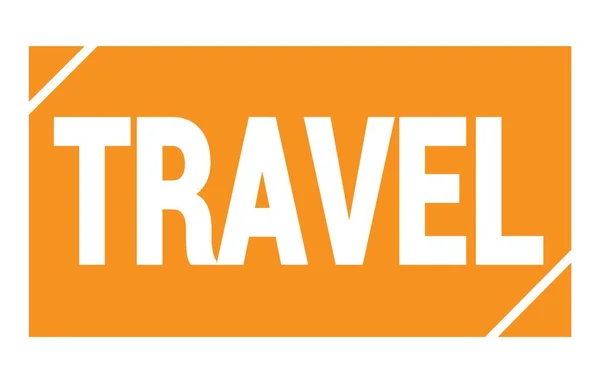 Travel Testo Scritto Sul Rettangolo Arancione Timbro Segno — Foto Stock