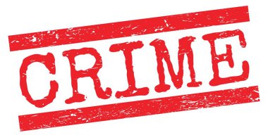 CRIME text written on red grungy lines stamp sign.