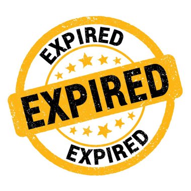 Sarı-siyah müstehcen işareti üzerine yazılmış ExPIRED metin.