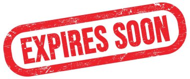 EXPIRES SOON, text on red rectangle stamp sign.