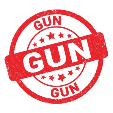 Kırmızı grungy işareti üzerine yazılmış GUN metni.