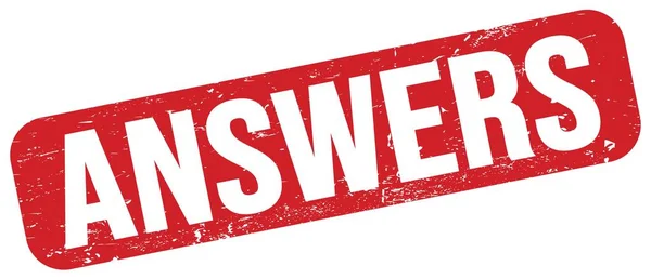 Answers Text Written Red Grungy Stamp Sign — Stok fotoğraf
